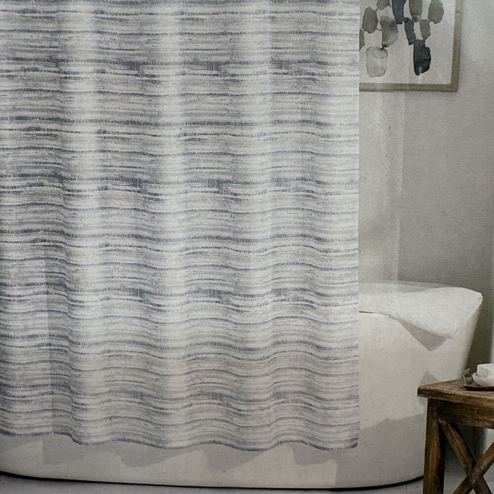 Allen + Roth Fabric Shower Curtain 72" x 72" Color Block #4908916 USA Made